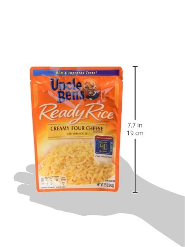 Uncle Ben's, Ready Rice, Creamy Four Cheese, 8.5oz Pouch (Pack of 6)