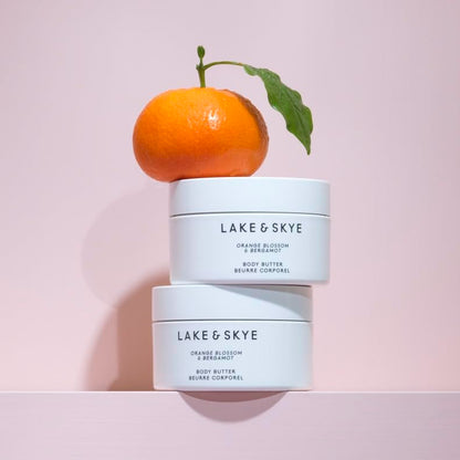 Lake & Skye Orange Blossom + Bergamot Body Butter – 4.94 oz Hydrating, Essential Oils, Vegan