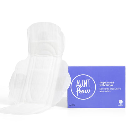 Aunt Flow #4 Vended Pad with Wings (Case of 250 Individually Boxed Napkins) Universal Fit - Regular Absorbency, Eco-Friendly