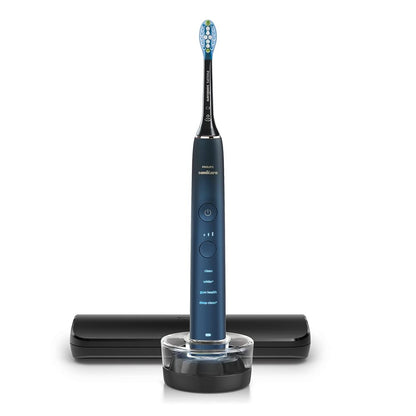Philips Sonicare DiamondClean 9000 Electric Toothbrush - Sonic Toothbrush with App, Pressure Sensor, 12 Brushing Settings, Replacement Reminder, Charging Stand, Travel Case, Aquamarine, HX9911/92