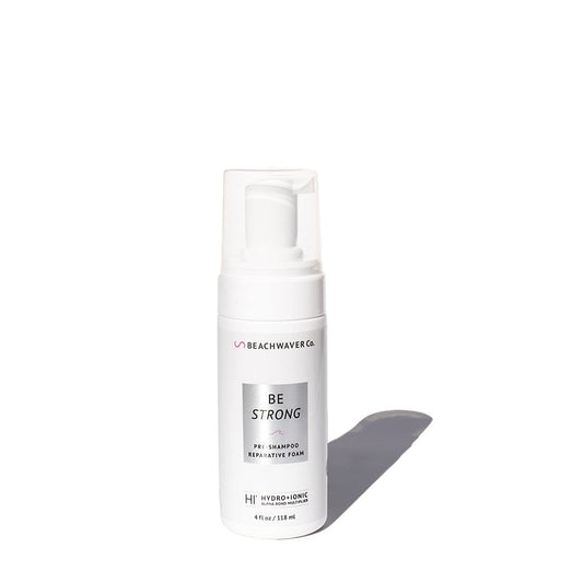 The Beachwaver Co. Haircare Be Strong Pre-Shampoo Foam - Full Size (4 Oz) | Pre-Wash Hair Treatment Infused with Coconut and Shea | Repairs Damage with HiX Vegan Bond Multipliers