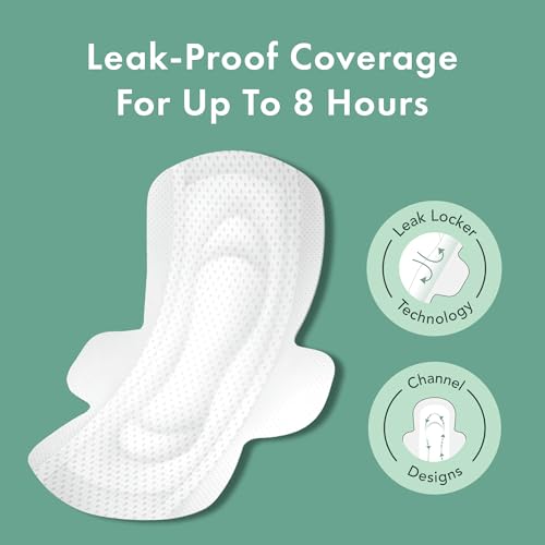 Rael Sanitary Pads for Women Day & Night Bundle - Feminine Care, Unscented, Chlorine Free, Hypoallergenic, Organic Cotton Cover Period Pads with Wings/Regular (28 Count) & Overnight (20 Count)