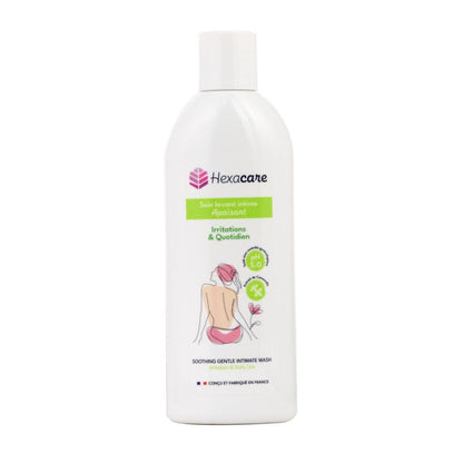 Hexacare Feminine Wash for Sensitive Skin – pH Balanced Intimate Wash, Soothing Cleansing Gel, Helps with Irritation & Discomfort, Soap-Free, Made in France, 6.7 Fl Oz