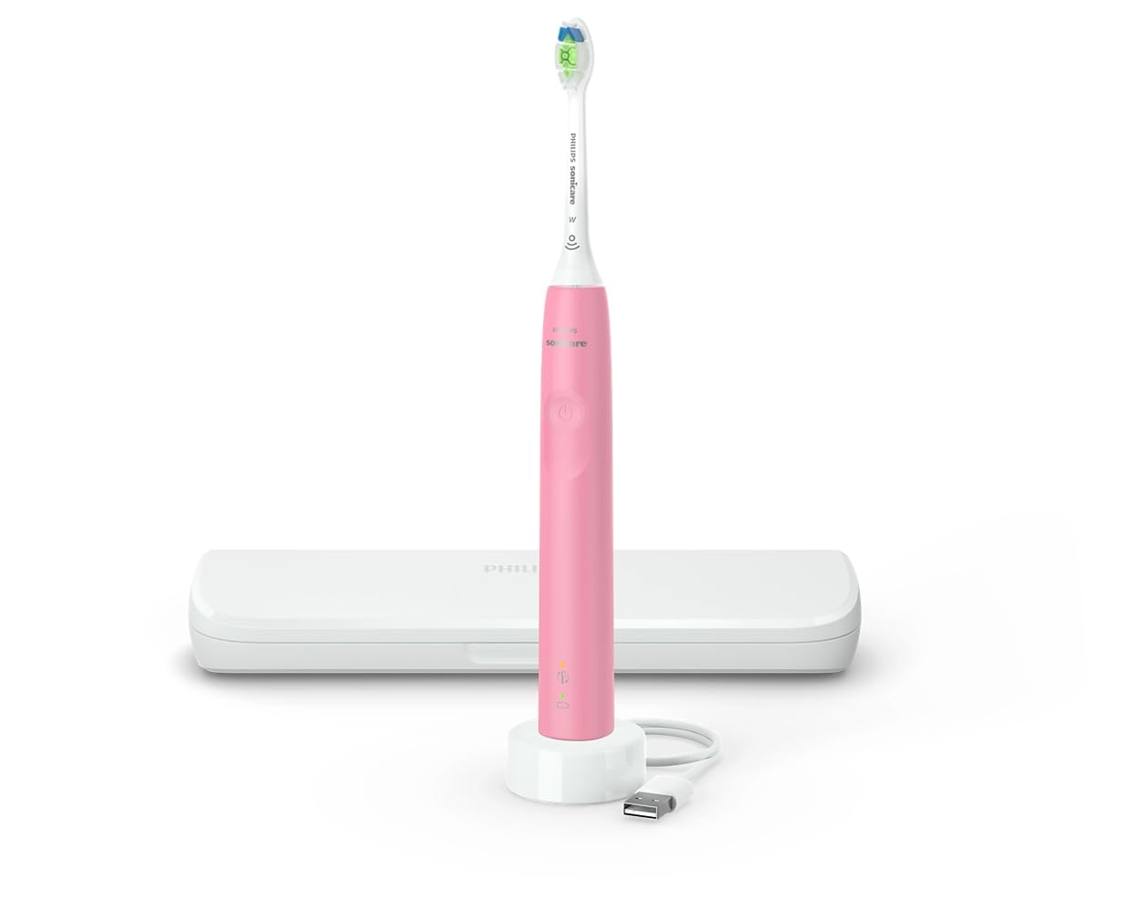 Philips Sonicare Electric Toothbrush DiamondClean, Rechargeable Electric Tooth Brush with Pressure Sensor, Sonic Electronic Toothbrush, Travel Case, Pink