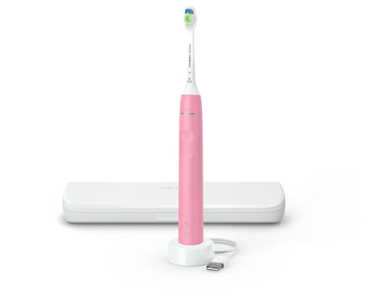 Philips Sonicare Electric Toothbrush DiamondClean, Rechargeable Electric Tooth Brush with Pressure Sensor, Sonic Electronic Toothbrush, Travel Case, Pink