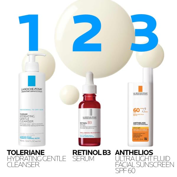 La Roche-Posay Pure Retinol Face Serum with Vitamin B3, Anti Aging Face Serum for Lines, Wrinkles & Premature Sun Damage to Resurface & Hydrate, Suitable for Sensitive Skin, 1.0 Fl. Oz