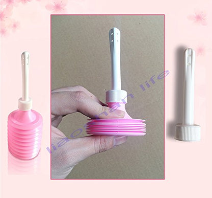 LS-Enema Bulb Syringe, Enema Cleanser& Vaginal Douche 200ml Capacity for Personal Health GYNECOLOGICAL Scrubber (Pink)