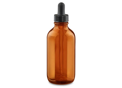 United Scientific™ 8oz (240mL) Leakproof Flint Glass Dropper Bottles, Amber Glass, Pack of 12