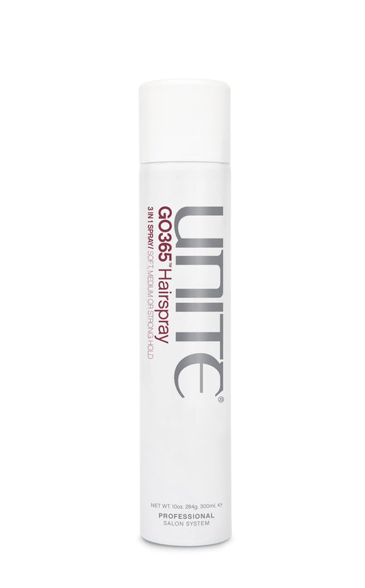 UNITE Hair – GO365 Hairspray – Adjustable 3-in-1 Styling Spray for Flexible to Strong Hold – Brushable, Non-Flaking & Humidity-Resistant – 10 Oz