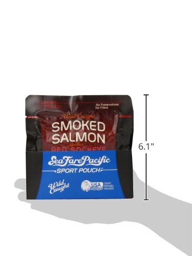 Sea Fare Pacific Wild Caught Smoked Sockeye Salmon Sport Pouch, 3 Ounce (Pack of 12)