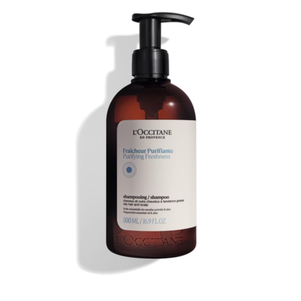 L'OCCITANE Purifying Freshness Shampoo.: Helps Reduce Excess Sebum, For Normal to Oily Hair, Without Silicone, Refill Available
