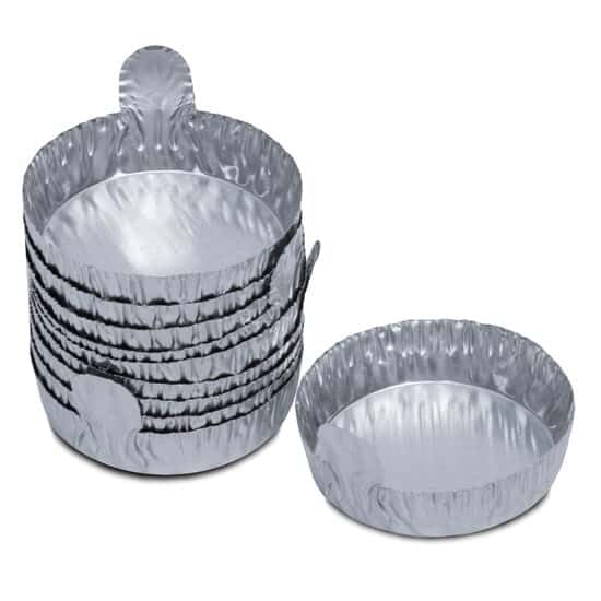 Cole-Parmer 43 mm Aluminum Crimpled-Walled Weighing Dishes with Tab, 20 mL, 100/Pk