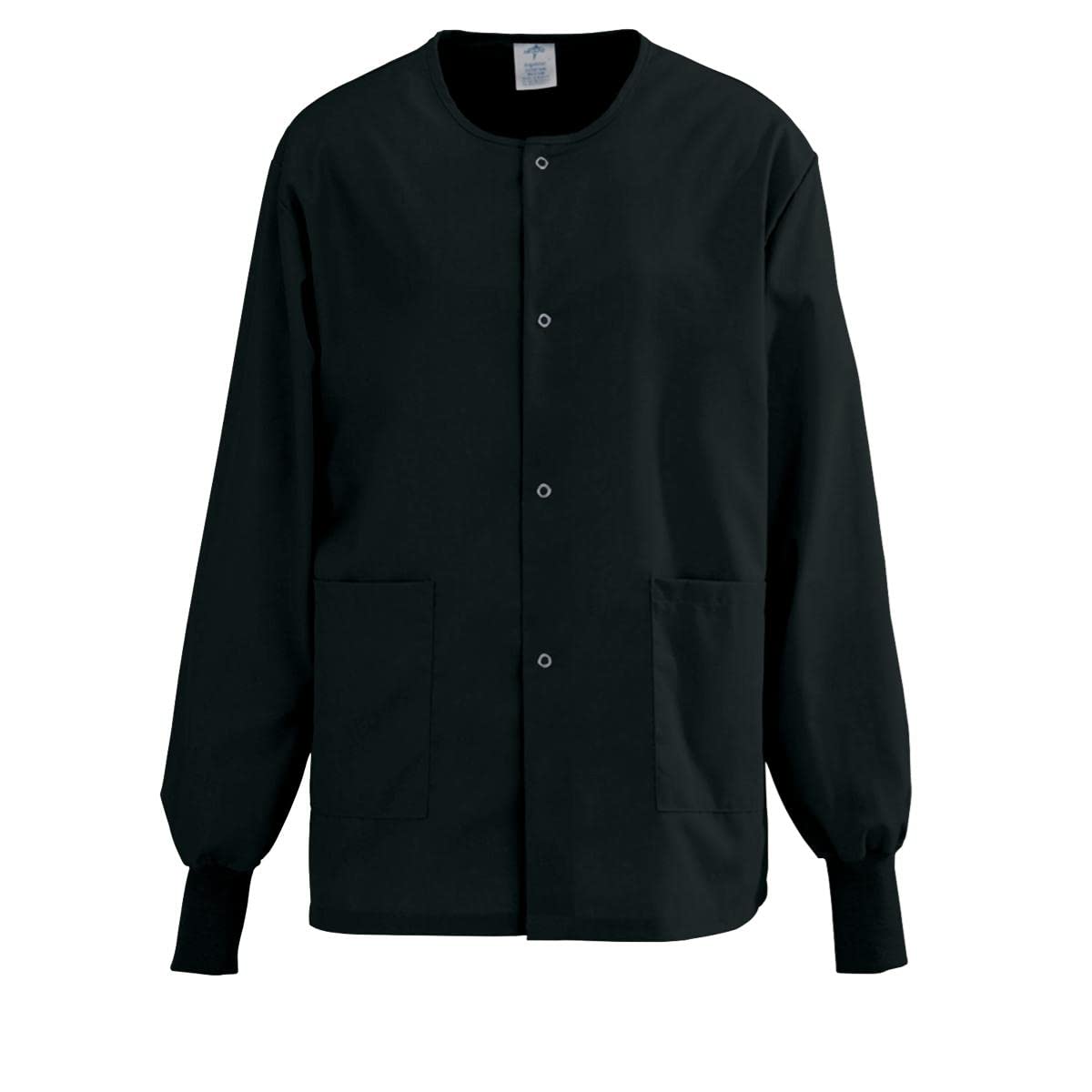 Medline PerforMAX 829 Unisex Snap-Front Warm-Up Jacket, Black, Size 2XL