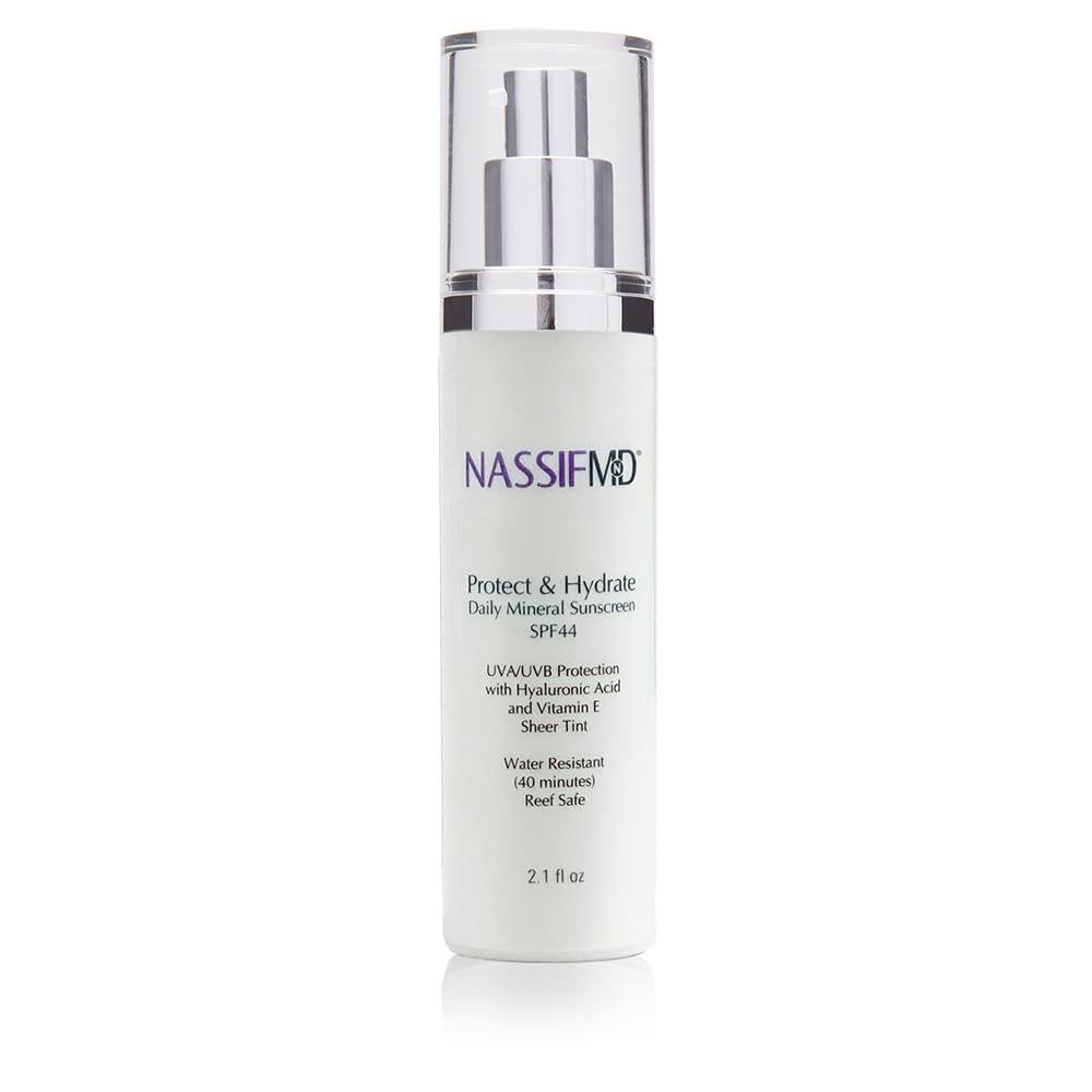 NassifMD Protect and Hydrate SPF44 | Universal Tinted Moisturizer SPF | BB Cream Tinted Moisturizer with SPF | Whipped Sunscreen with Hyaluronic Acid
