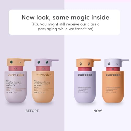 Evereden Kids Routine Bundle - Detangling Shampoo and Conditioner + Multi-Vitamin Face Wash and Face Cream for Kids 3+