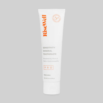 RiseWell PRO Mineral Toothpaste - Micro & Nano Hydroxyapatite Toothpaste for Tooth Remineralization & Alleviate Sensitivity - No Added Fluoride, Safe to Swallow, Natural Teeth Whitening (Wild Mint)