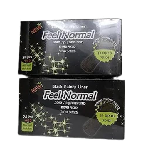Feel Normal Disposable Black Panty Liners for Women 36 pcs with Protective Layer for Extra Protection Against Leaks. Pack of 2