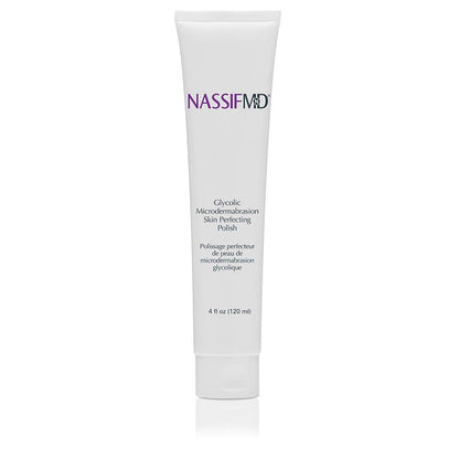 NassifMD Glycolic Microdermabrasion Skin Perfecting Polish, 10% Glycolic Acid Peel, Smooths Skin Texture and Brightens Skin Tone, 4oz