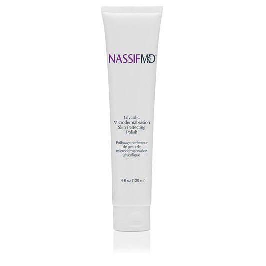 NassifMD Glycolic Microdermabrasion Skin Perfecting Polish, 10% Glycolic Acid Peel, Smooths Skin Texture and Brightens Skin Tone, 4oz