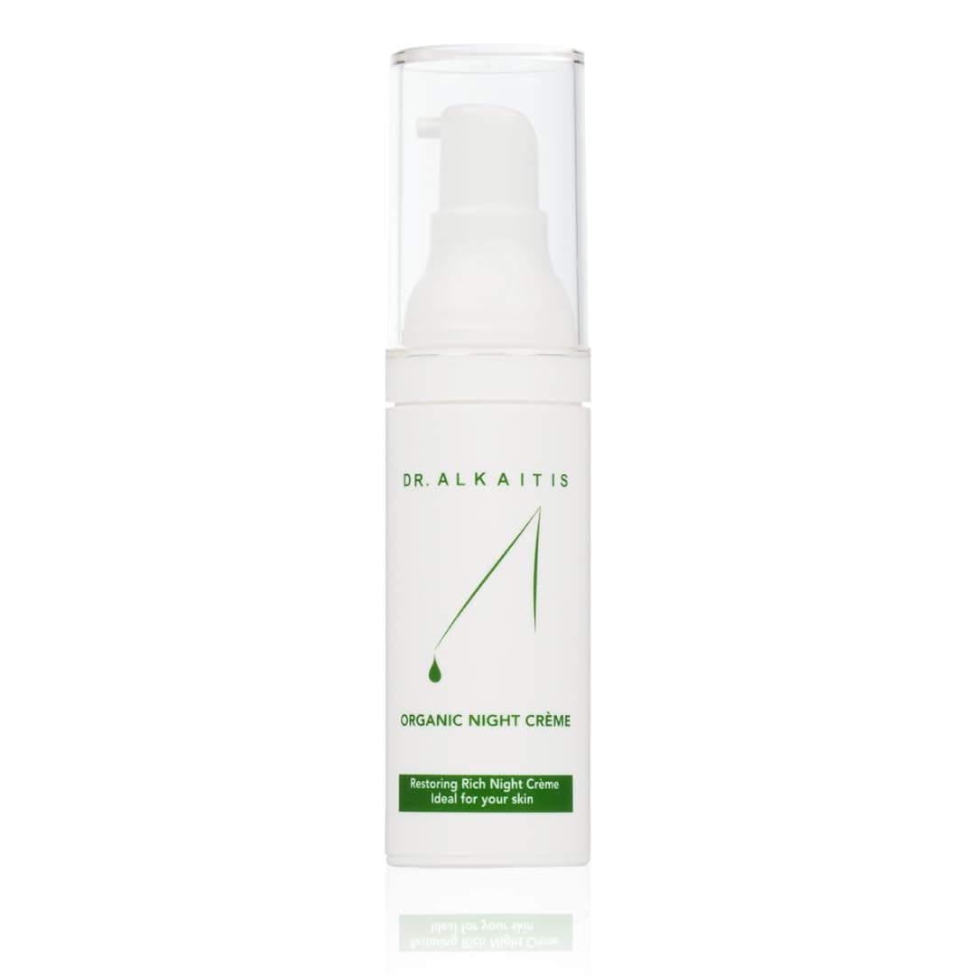 DR. ALKAITIS Organics Night Crème - Restorative Moisturizer with Sacha Inchi & Vitamin Complex - Overnight Repair Cream (30ml/1oz)