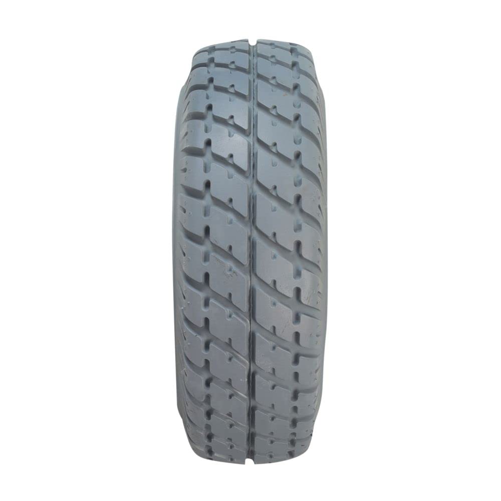 AlveyTech 3.00-4 (10"x3", 260X85) Foam-Filled Mobility Tire with Durotrap C9210 Tread (2-5/8" Bead Width) - Replacement Scooter Flat-Free Tires for Electric Scooters, Non-Marking Gray (TIRSOLI1020)