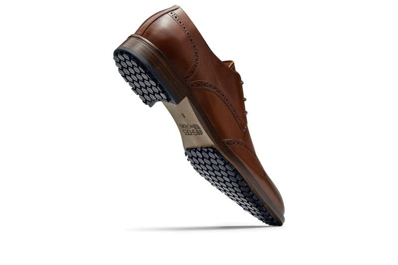 MOZO Portuguese Leather Collection Men's Slip-Resistant Oxfords - Dressy Non-Slip Restaurant Shoes for Men in Food Service - Bronson