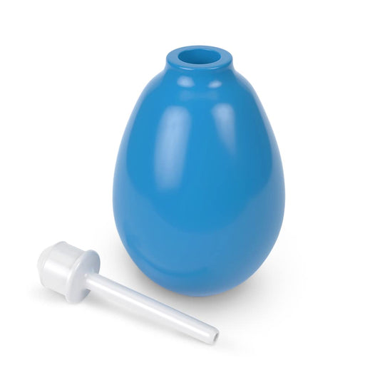 Flents Reusable Rectal Syringe Bulb, 8 oz Enema & Douche Kit for Gentle Cleansing, Latex-Free Personal Hygiene Tool with Soft Detachable Nozzle, Easy to Clean for Home or Travel Use, Blue