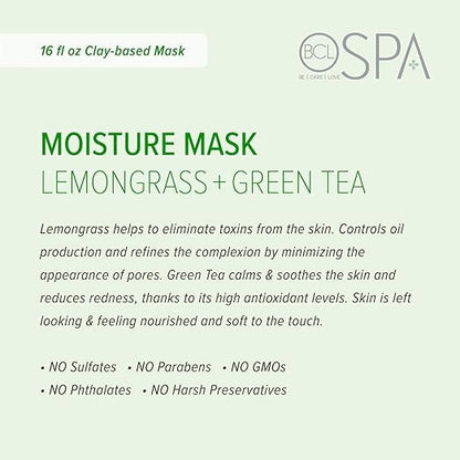 BCL SPA Lemongrass & Green Tea 4-Step Skincare Starter Kit, 16oz Each – Organic Vegan Spa Set for Hands, Feet & Body – Hydrates, Exfoliates, Softens Skin