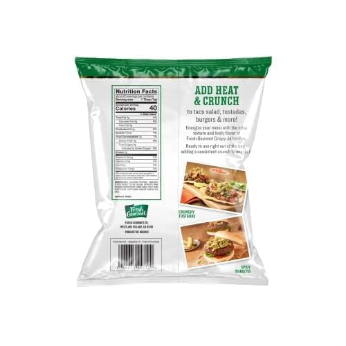Fresh Gourmet Crispy Lightly Salted Jalapenos | 16 Ounce, Pack of 1 | Low Carb | Crunchy Snack and Salad Topper