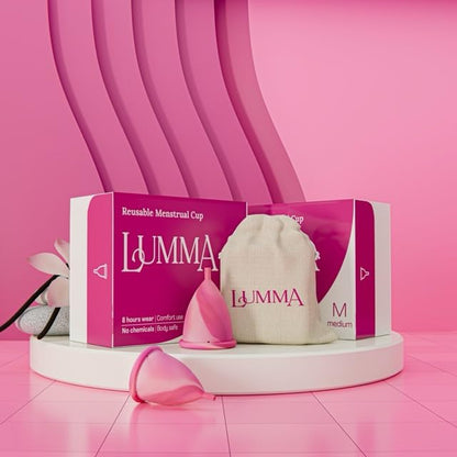 LUMMA® │ Flexible Menstrual Cups Made from Ultra-Thin Medical Grade Silicone (Pink Love, S)