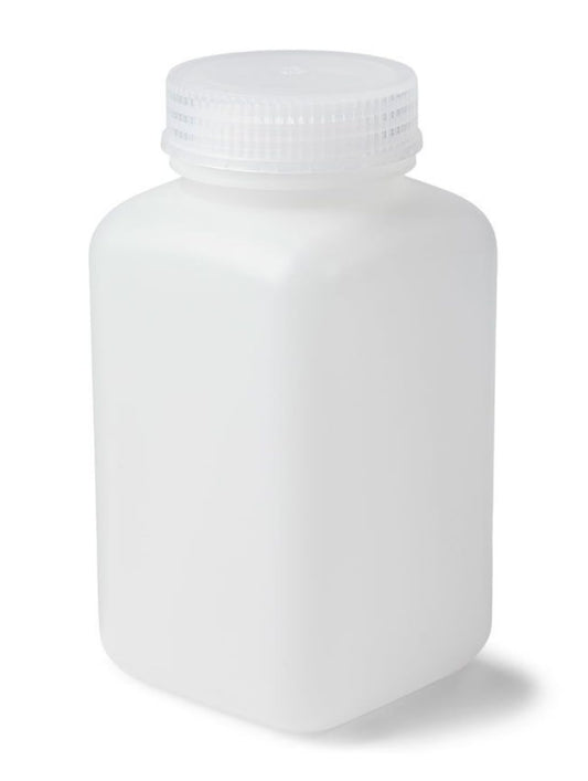 United Scientific™ UniStore™ Wide Mouth Laboratory Grade Square Reagent Bottles, HDPE, 500 mL (16oz), Pack of 12