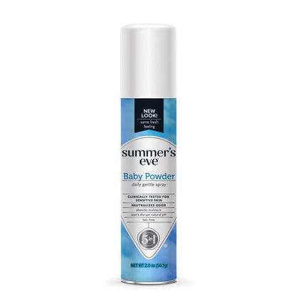 Summer's Eve Freshening Spray | Baby Powder | 2 oz Size | Pack of 6 | pH Balanced, Dermatologist & Gynecologist Tested