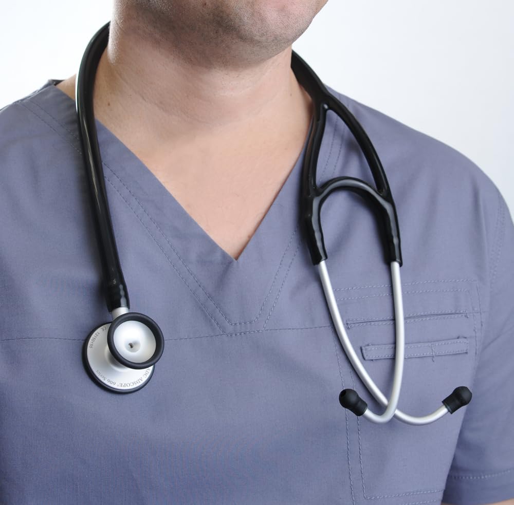 ADC Adscope 606 Ultra Lightweight Cardiology Stethoscope with Tunable AFD Technology, 28 inch Length, Burgundy