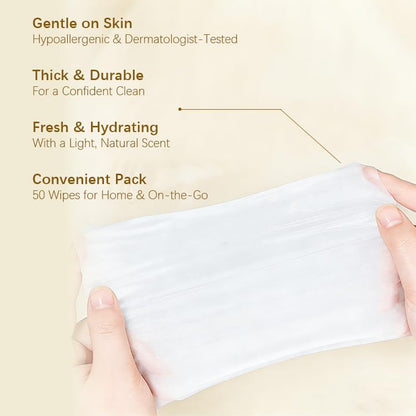 Tossoya™ Gentle Intimate Wipes - pH Balanced Feminine Cleansing Wipes for Sensitive Skin - Quick-Dry & Refreshing Daily Care - Individually Wrapped - Plant-Based Formula -10 Count (Pack of 1)