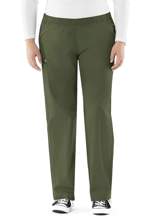 WonderWink Women's Pull-On Cargo Pant, Olive, 3X-Large