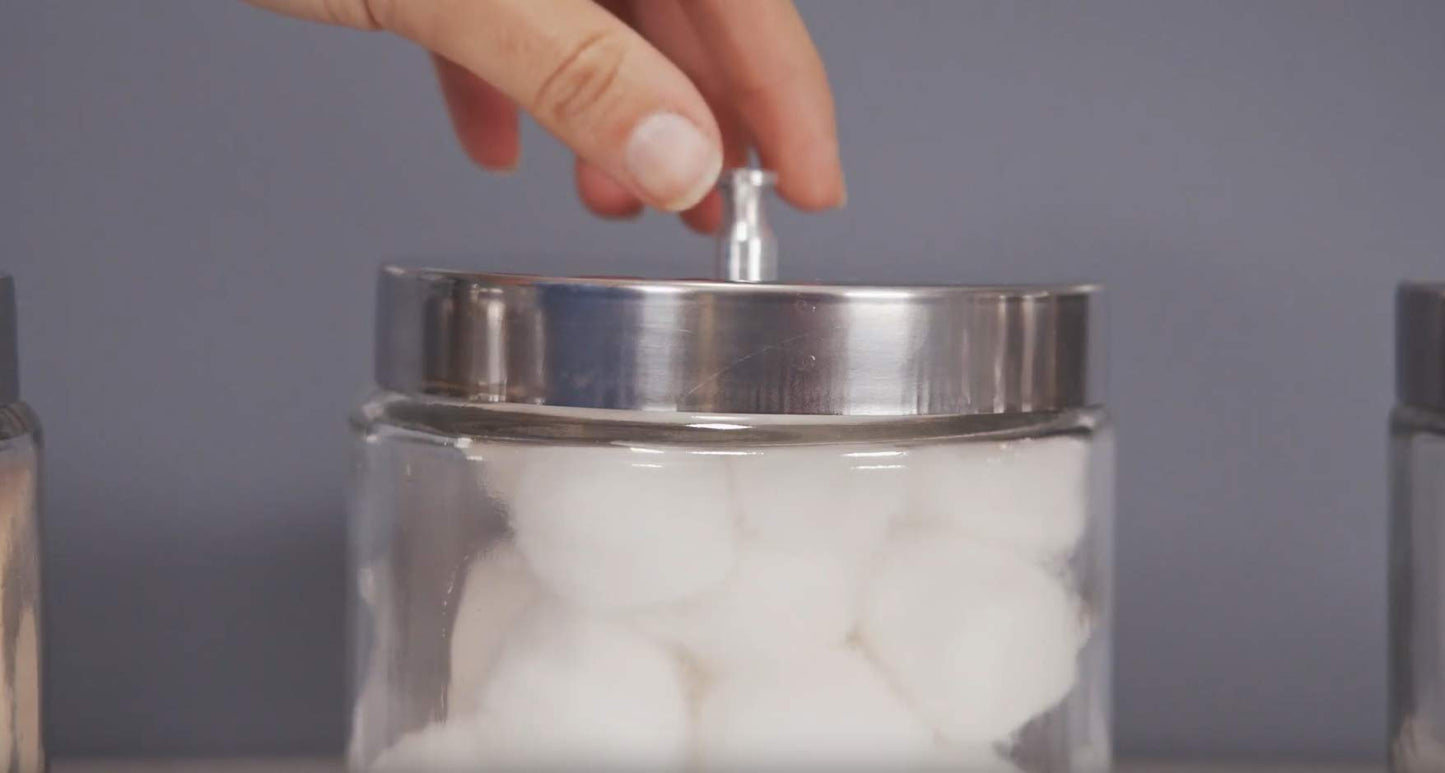 Grafco Glass Sundry Jar – Labeled 'Cotton' – Medical Dressing Storage