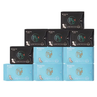 Radiant Feminine Pads for Women,Pads with Wings, Extra Heavy Absorbency, Unscented Overnight and Extra Overnight x5