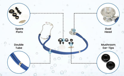 Primacare CSDS-9295-BL Sprague Rappaport Stethoscope, 30 in., Blue (Pack of 25)