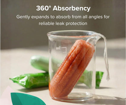 Veeda 100% Natural Cotton Tampons - Super Absorbency with Leak Proof Protection - Compact BPA-Free Applicator - Unscented & Free from Chlorine, Toxin - 384 Count