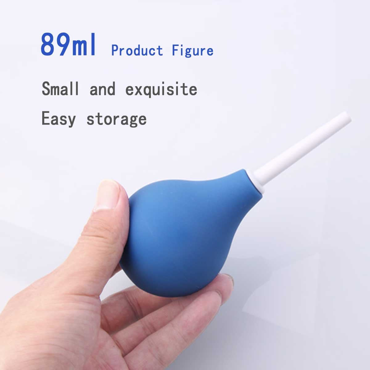 Enema Bulb Clean Anal Vaginal Silicone Douche for Men Women and Men - Comfortable Medical Kits (89ml, Blue)