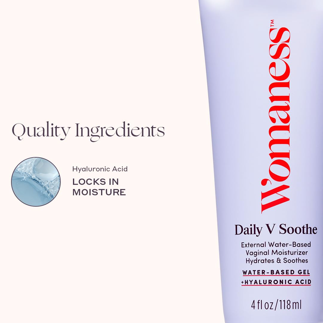 Womaness Daily V Soothe - Vaginal Moisturizer for Vaginal Dryness & Moisture - External Hyaluronic Acid Gel for Vaginal Wetness - Silicone-Free, Estrogen & Hormone-Free Vaginal Health Support - 4oz