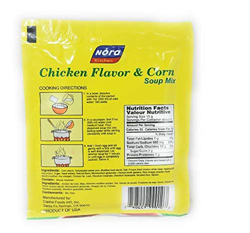 Nora Kitchen Chicken & Corn Soup Mix, Net Wt 2.12oz (60g) 3 Pack