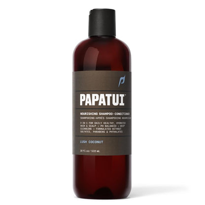 PAPATUI by Dwayne Johnson Nourishing Shampoo + Conditioner 2in1 for Men | Clean Hair & Scalp | Sulfate-Free | Lush Coconut | 18 oz