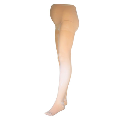 NuVein Medical Compression Plus Size Full Figure Pantyhose, 20-30 mmHg Support, Opaque, Beige, Petite