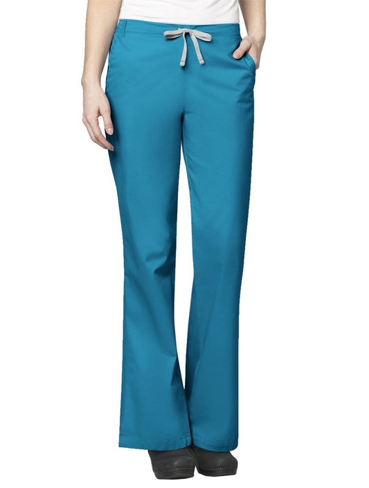 WonderWink Women's Wonderwork Flare Leg Scrub Pant, Teal, X-Large/Petite