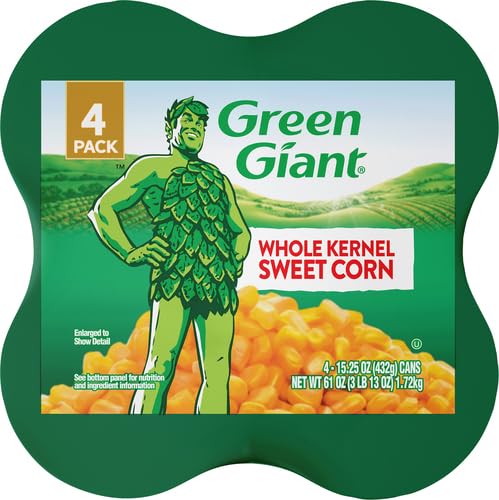 Green Giant Whole Kernel Sweet Corn, 4 Pack of 15.25 Ounce Cans