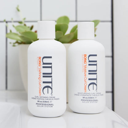 UNITE Hair – BOING Moisture Curl Cream – Ultra-Hydrating Styling Cream to Soften, Define & Control Curls – Light Hold & Humidity Protection – UV & Thermal Protection – 8 Fl Oz