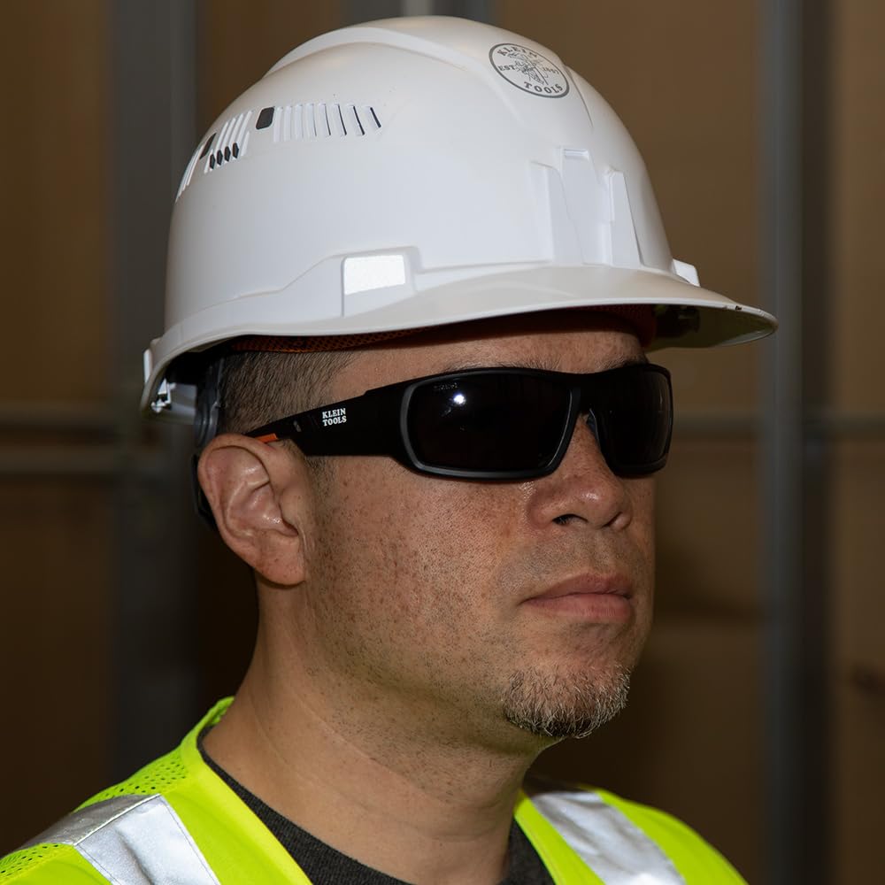 Klein Tools 60164 Safety Glasses, Professional PPE Protective Eyewear with Full Frame, Scratch Resistant and Anti-Fog, Gray Lens