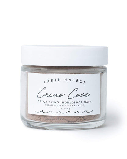 Earth Harbor | CACAO COVE Detoxifying Indulgence Mask - Detoxifies & Clarifies | No GMOs + Natural | Fair Trade Raw Cacao & Ocean Minerals | 2 oz