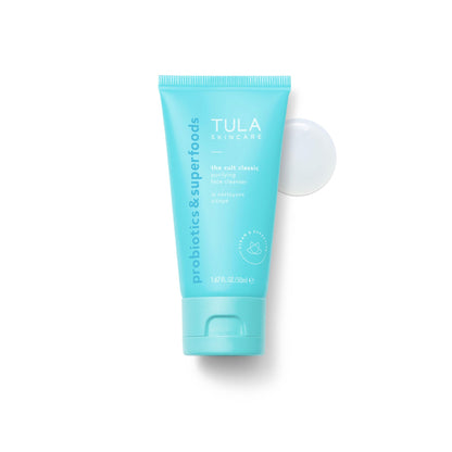TULA Skin Care Greatest Hits Skincare Discovery Kit, Includes Gold Glow & Get It Eye Balm 0.35 oz., The Cult Classic Cleanser 50ml, 24-7 Moisture Hydrating Day & Night Cream 15ml, 3-Piece Kit